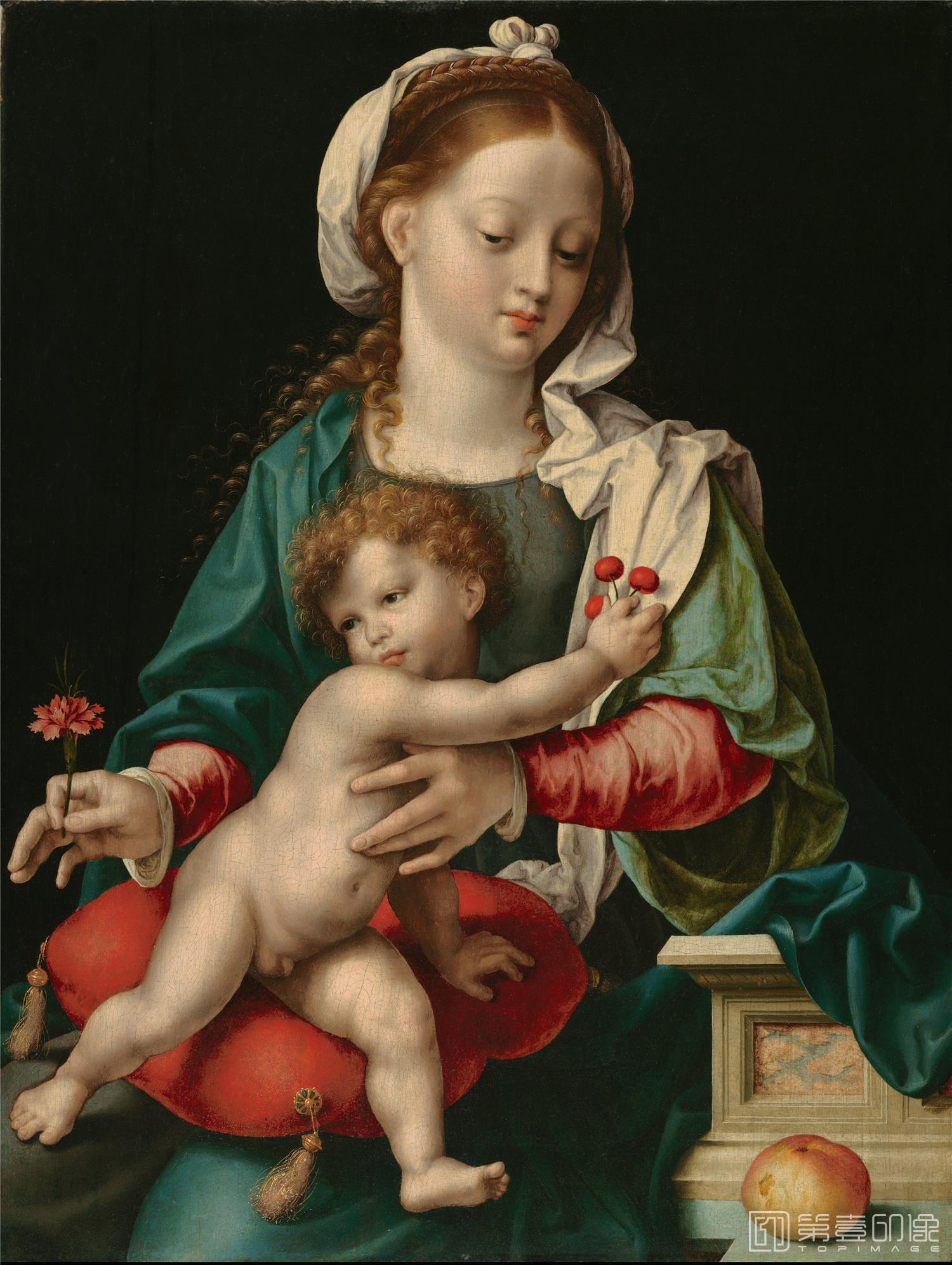 油画-美国阿特金森美术馆-Joos van Cleve-Madonna and Child with Carnation, ca. .tifJoos van Cleve - Madonna and Child with Carnation, ca. -307